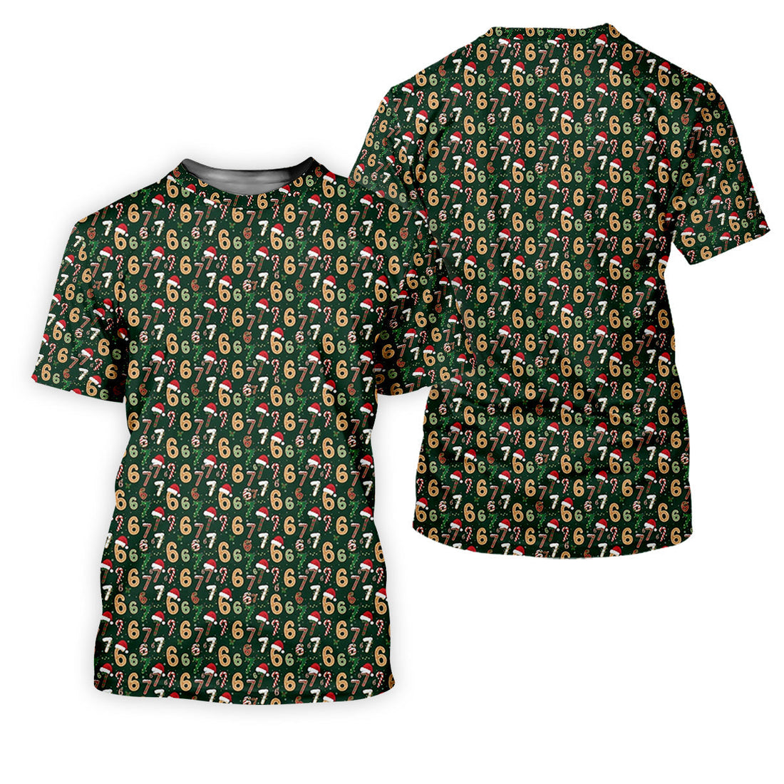 Six Seven Funny Christmas Green Golf Tops For Women, Christmas Golf Shirt, Women Golf Apparel