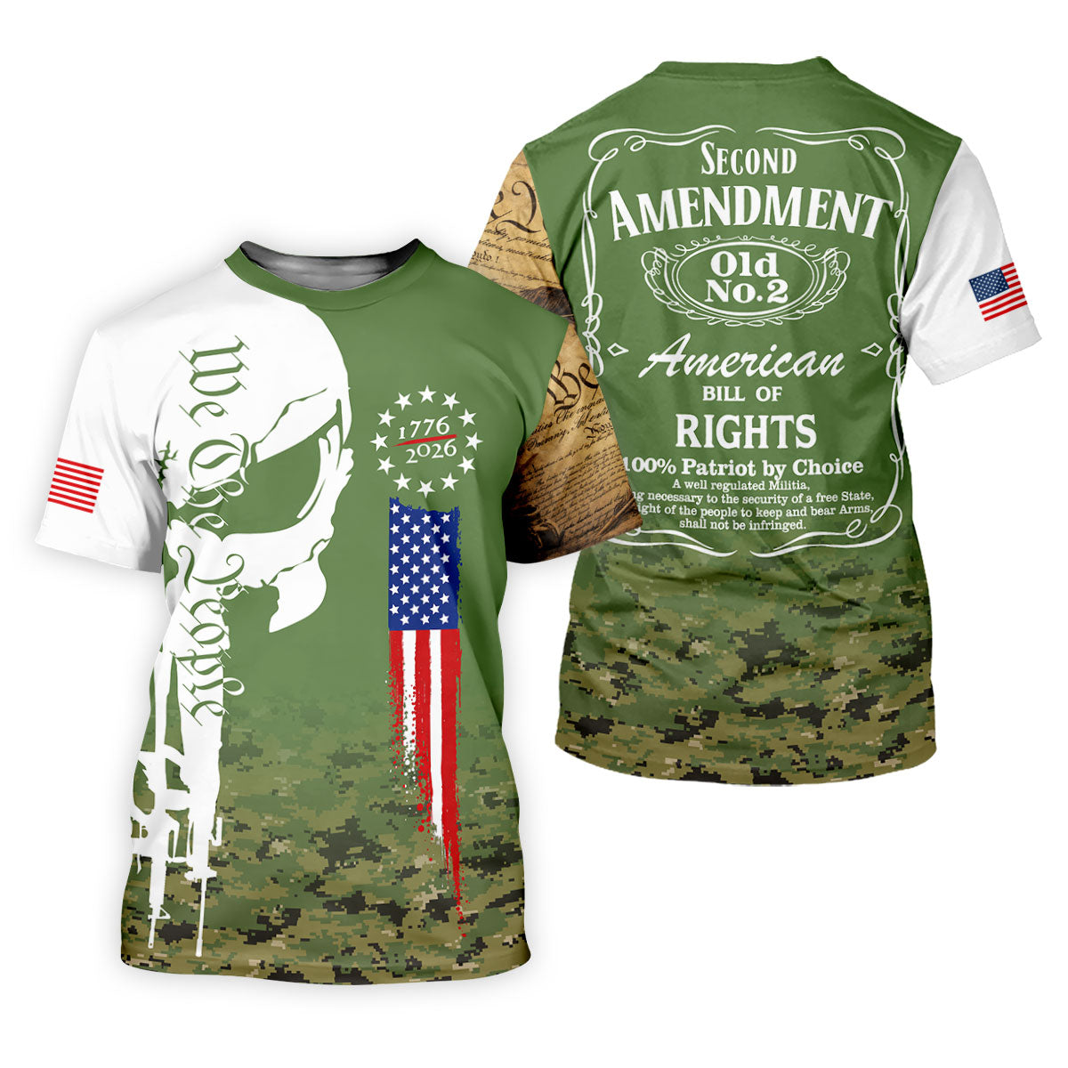 American Bill Of Rights Camo Golf Shirt, 250 Years 4th Of July Golf Shirt For Women
