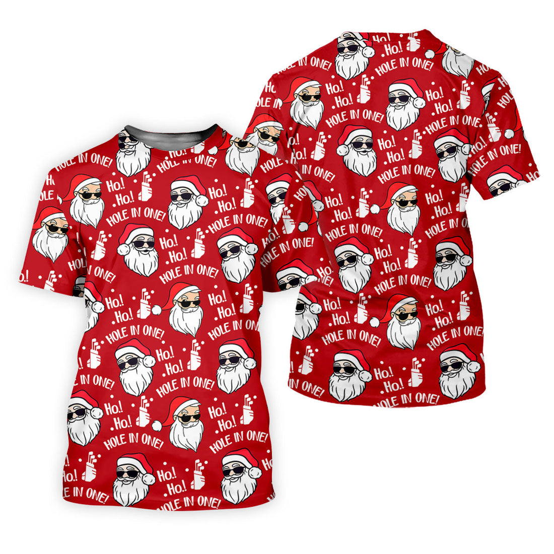 Ho Ho Hole In One Funny Santa Red Christmas Women Golf Top, Christmas Golf Shirt, Ladies Golf Shirts