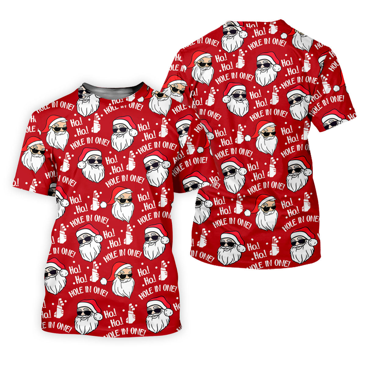 Ho Ho Hole In One Funny Santa Red Christmas Women Golf Top, Christmas Golf Shirt, Ladies Golf Shirts