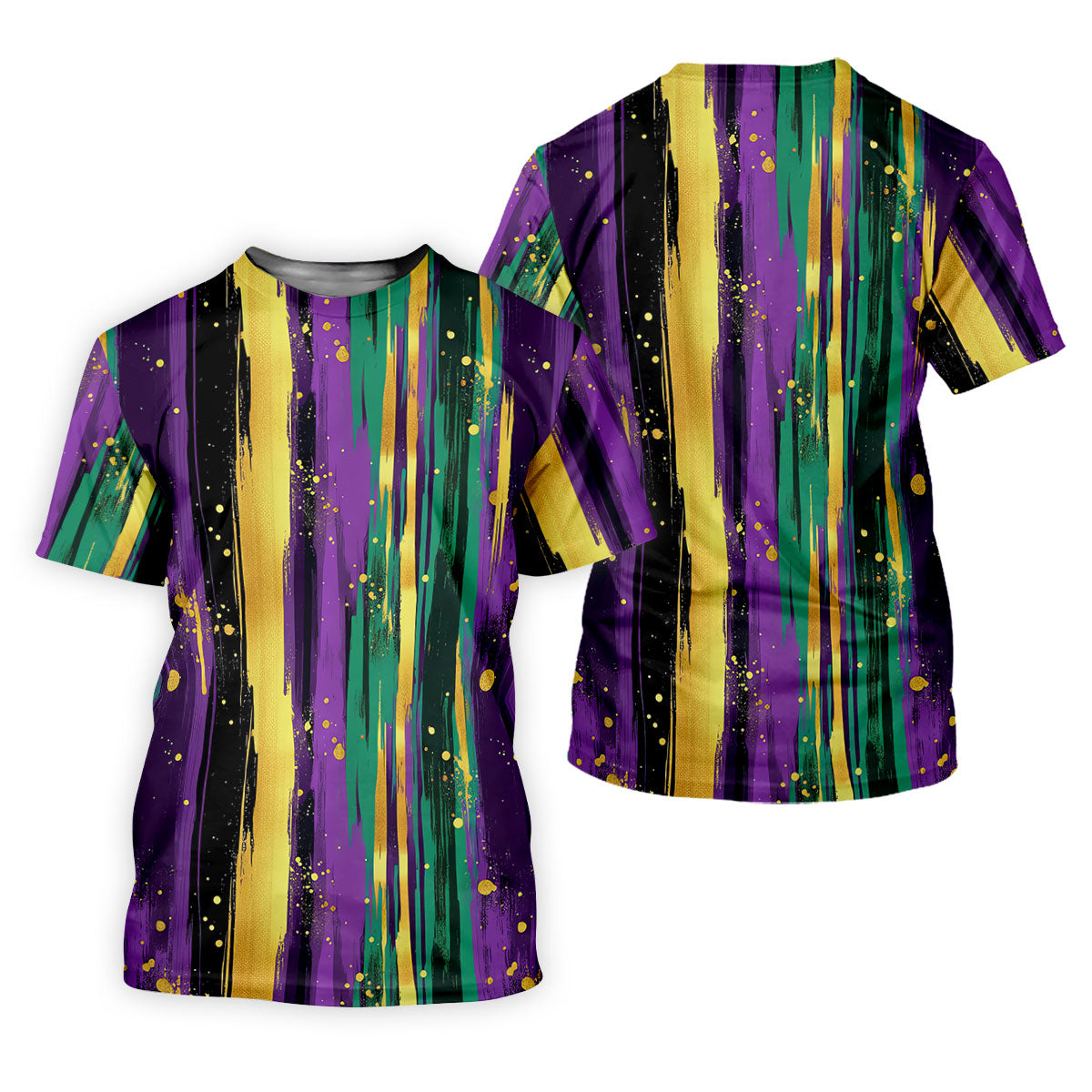 Green Purple Gold Splatter Effect Mardi Gras Golf Shirt, Women's Golf Tops, Ladies Golf Polos