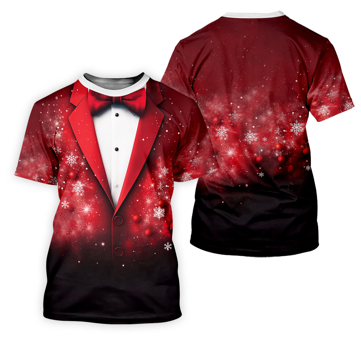 Black And Red Christmas Glitter Print Women Golf Top, Christmas Golf Shirt, Ladies Golf Tops