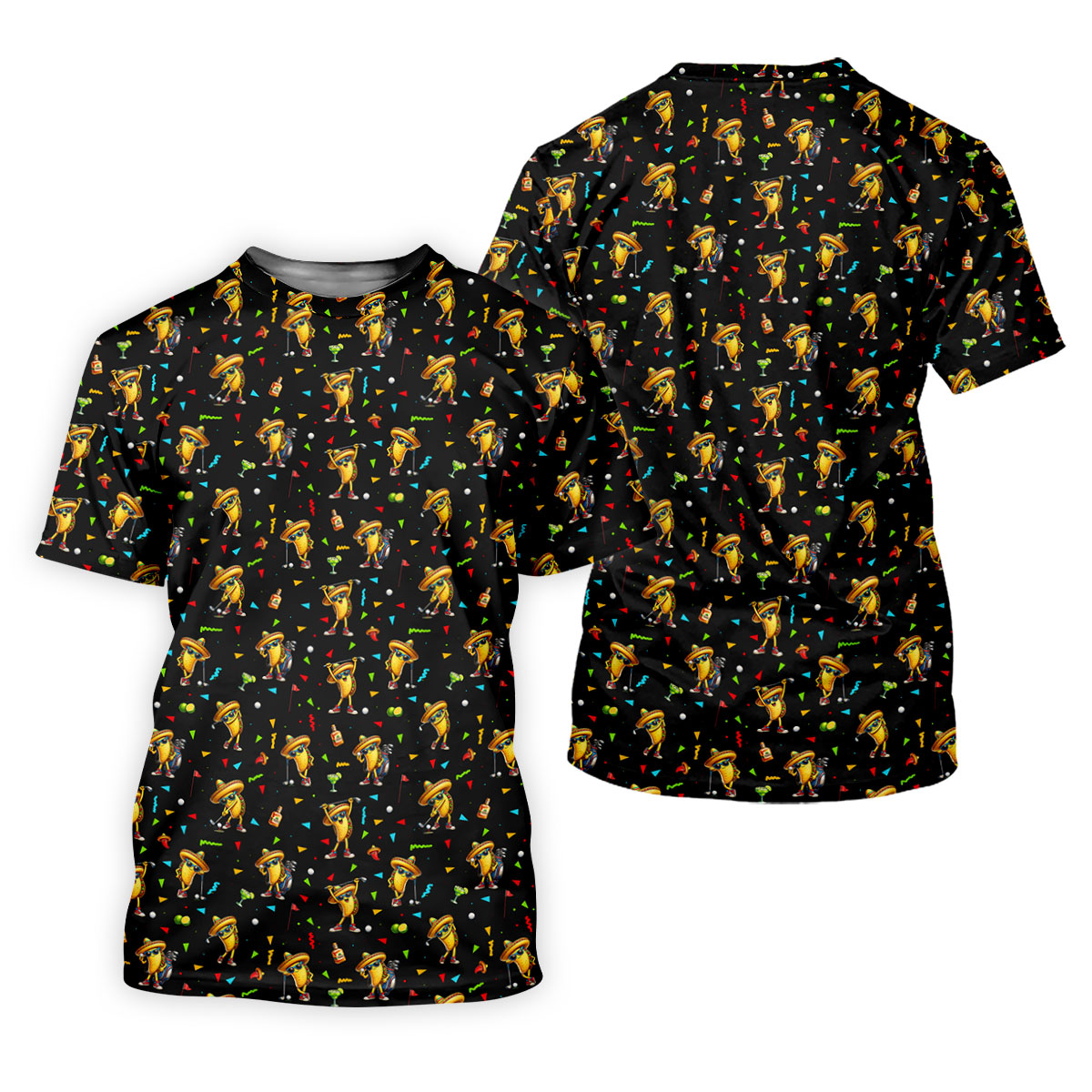 Fairway Fiesta Taco Margarita Mexico Theme Black Golf Shirt, Women Golf Shirts, Ladies Golf Shirt