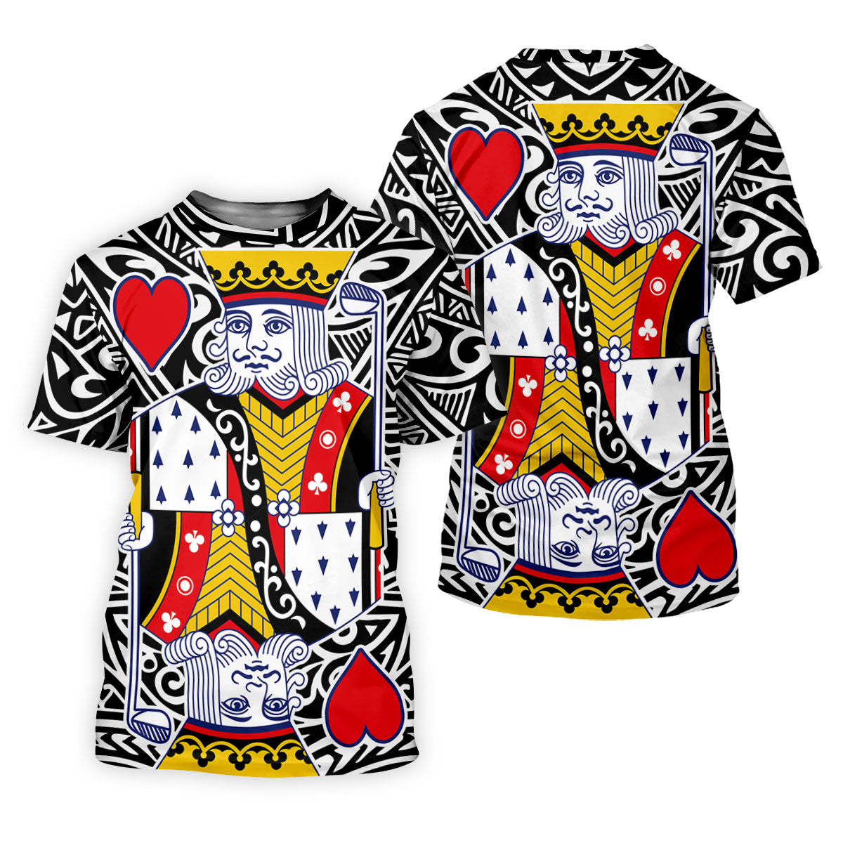 King Of Hearts Playing Card Golf Shirt, Men's Golf Shirt, Hawaiian Golf Shirt, Polo Shirts For Men