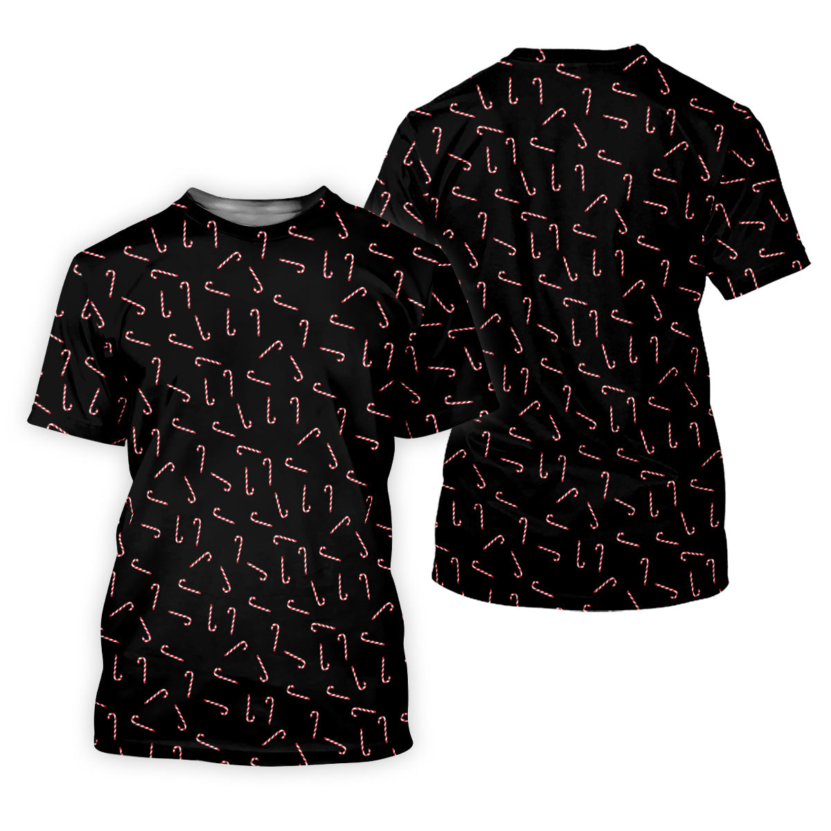 Christmas Candy Cane Women Golf Top, Christmas Golf Shirt, Black Golf Polo ShirtGolf Gift For Ladies
