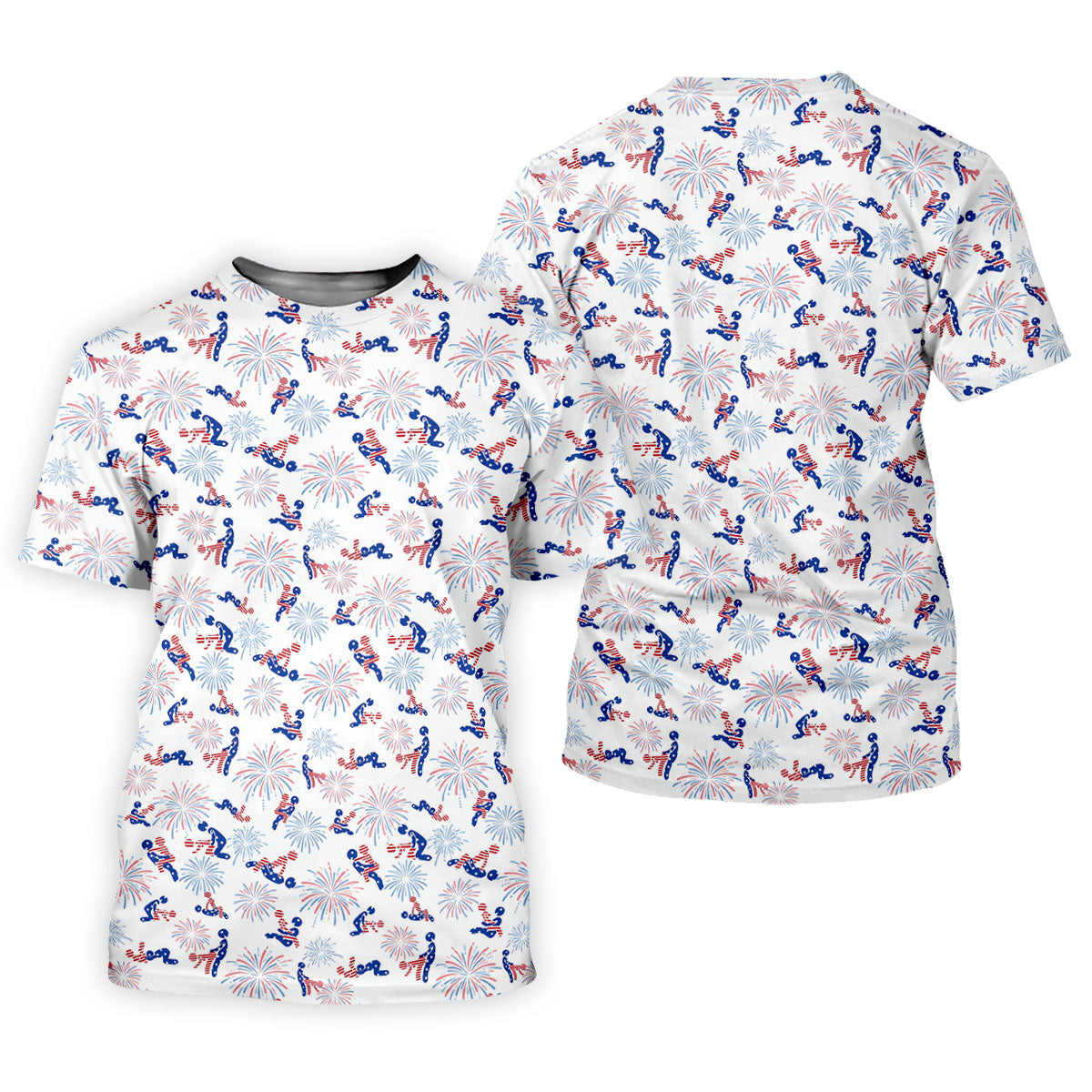 US Flag Pattern Naughty Couple Stick Figures Funny Golf Shirt, 250 Years Golf Shirts For Men