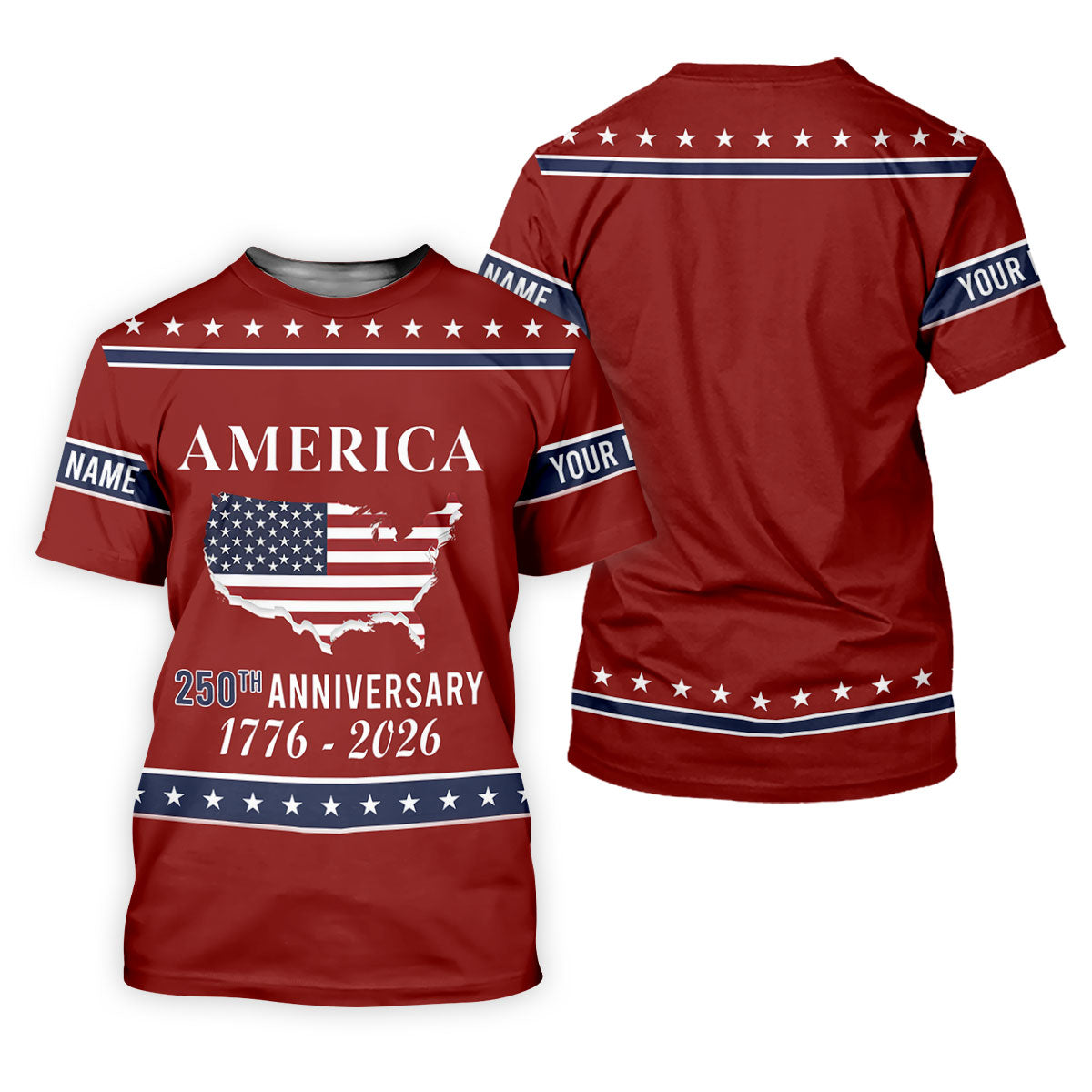 America 250th Anniversary 1776-2926 Red Golf Shirt, 4th Of July Patriotic Golf Shirt For Women
