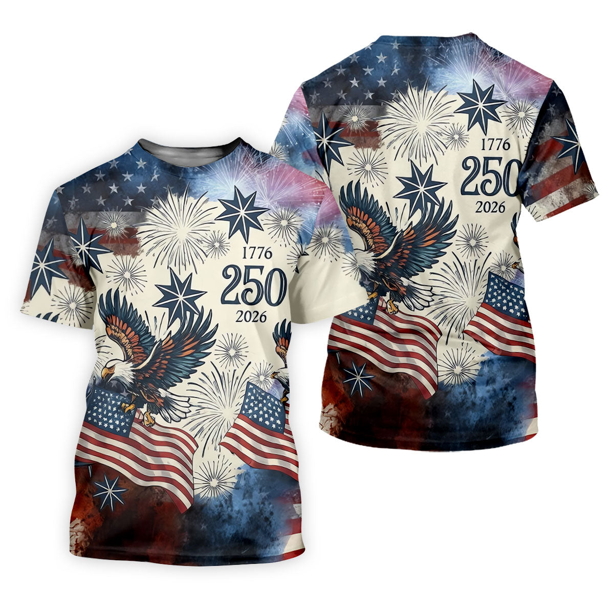 United States 250th Anniversary Patriotic Eagle Vintage Golf Shirt, 4th Of July Golf Shirt For Women