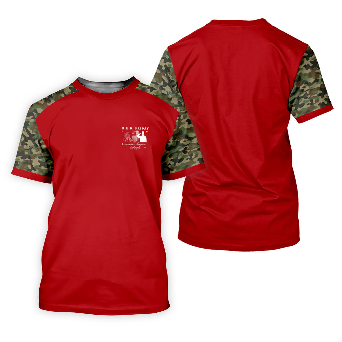 RED Friday Camo Red Patriotic 4th Of July Golf Shirt, 250th Anniversary Golf Shirts For Men