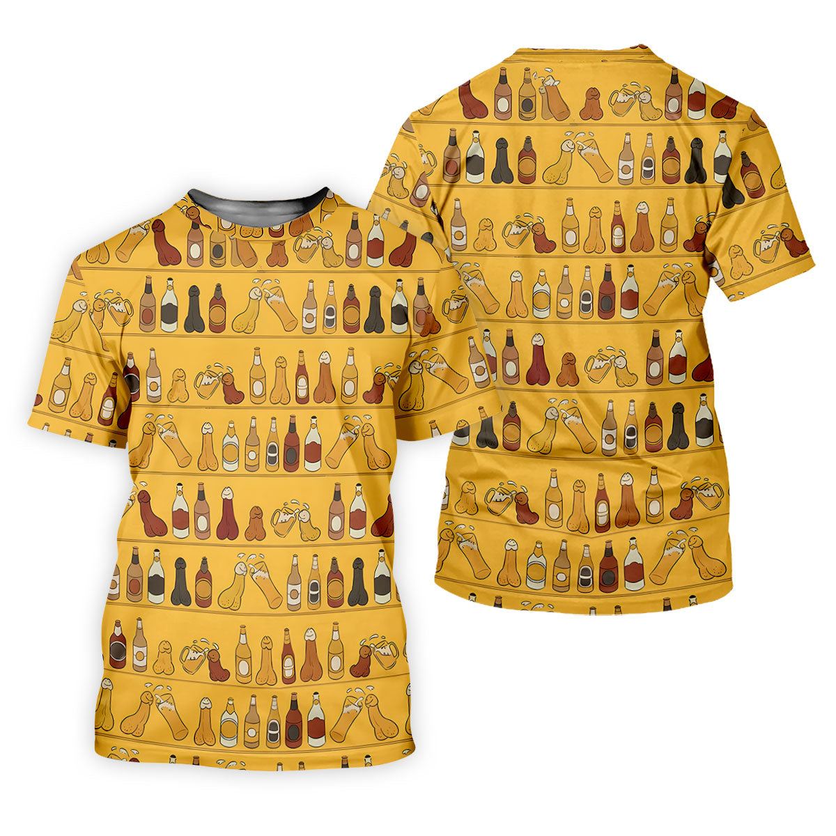 Funny Adult Party Bottle Pattern Golf Shirt, Polo Shirts For Men, Mens Golf Apparel