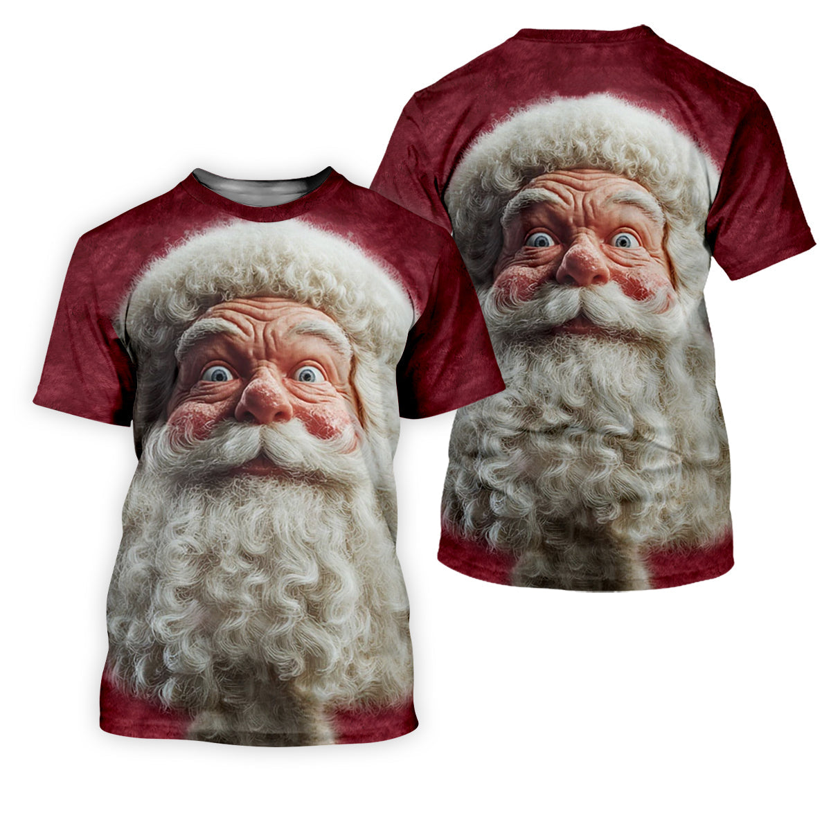 Santa Claus Face Funny Holiday Vintage Print Women Golf Top, Christmas Golf Shirt, Ladies Golf Tops