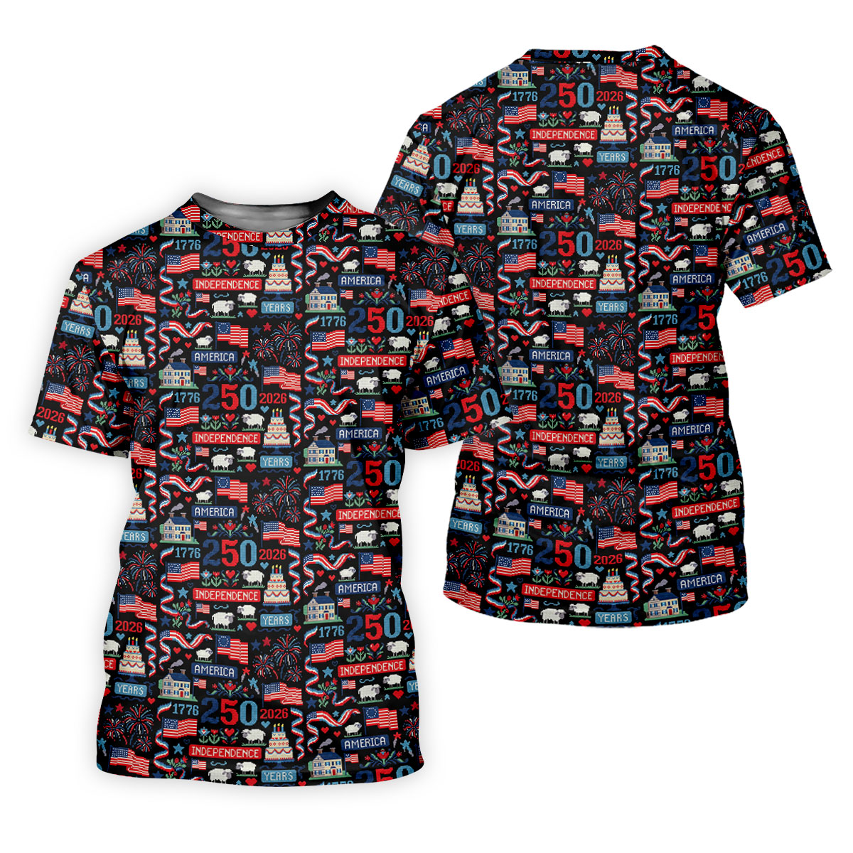 America Independence 250 Years Black Golf Shirt, Patriotic 4th Of July Golf Shirt For Women