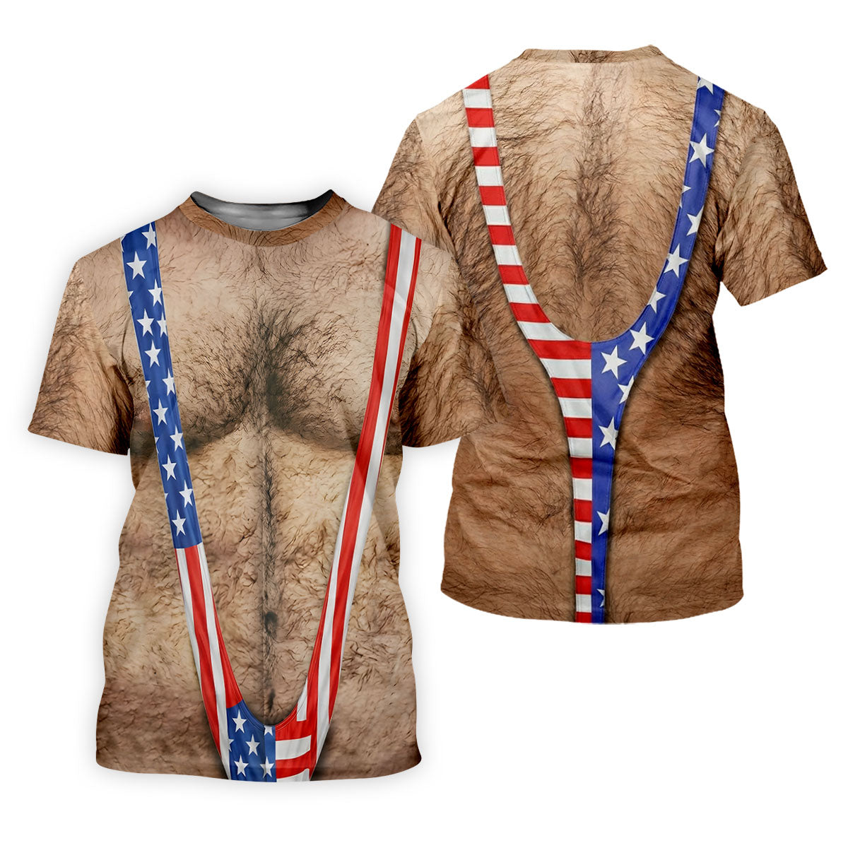 Hairy Body Funny Print Patriotic Golf Shirt, 250th Anniversary 4th Of July Golf Shirt For Women