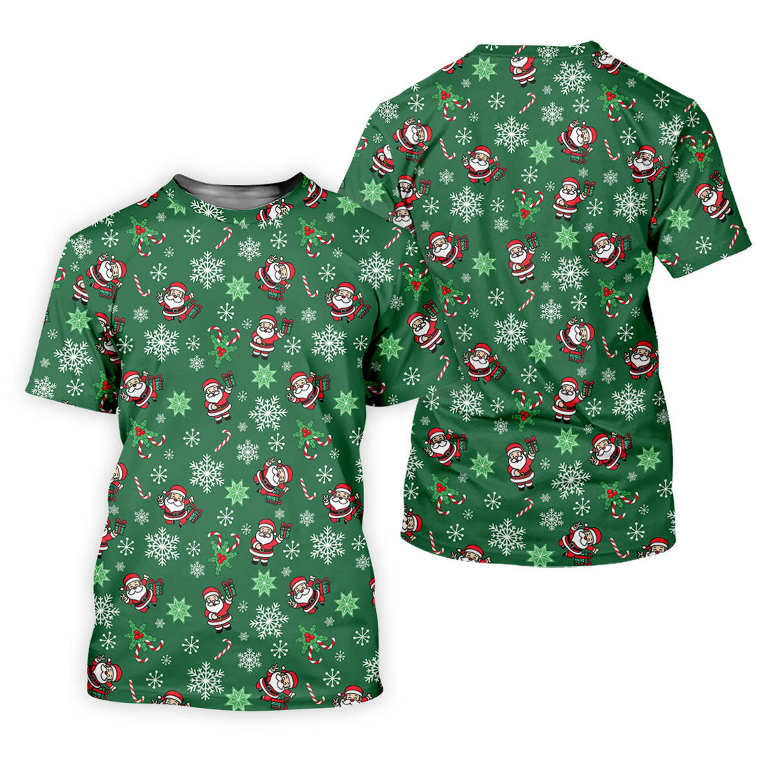 Santa Claus Pattern Christmas Green Fun Women's Golf Shirts, Christmas Golf Shirt, Ladies Golf Shirts