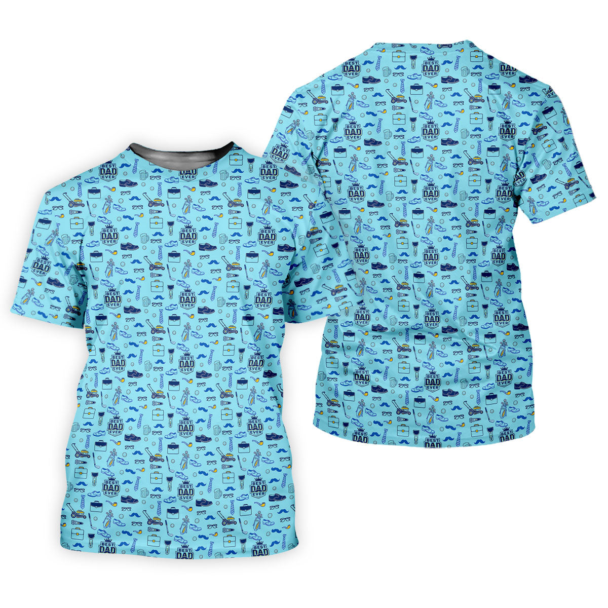 Best Dad Ever Dad Life Doodle Pattern Father's Day Golf Shirt, Golf Gift For Dad