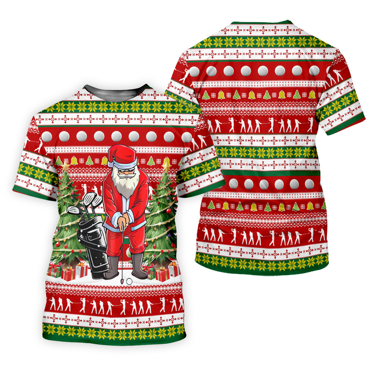 The Santa Claus Golf Pose Christmas Golf Shirt, Fun Women's Golf Shirts, Christmas Presents For Golfers