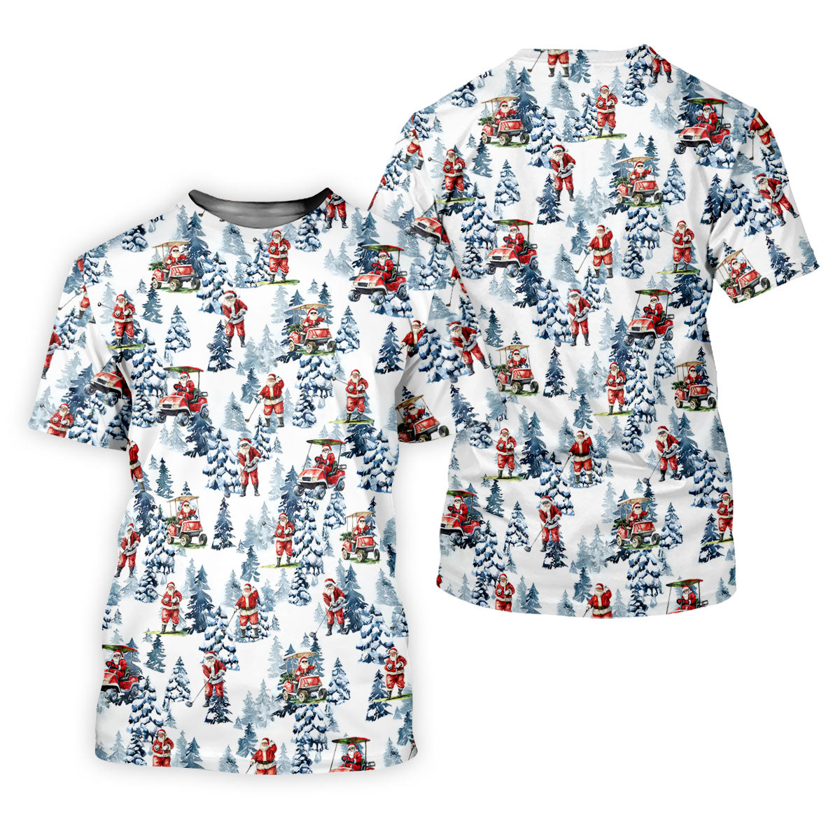 Santa Golfing Women's Golf Tops, Funny Golf Shirts Women, Christmas Golf Shirt, Golf Lover Xmas Gift