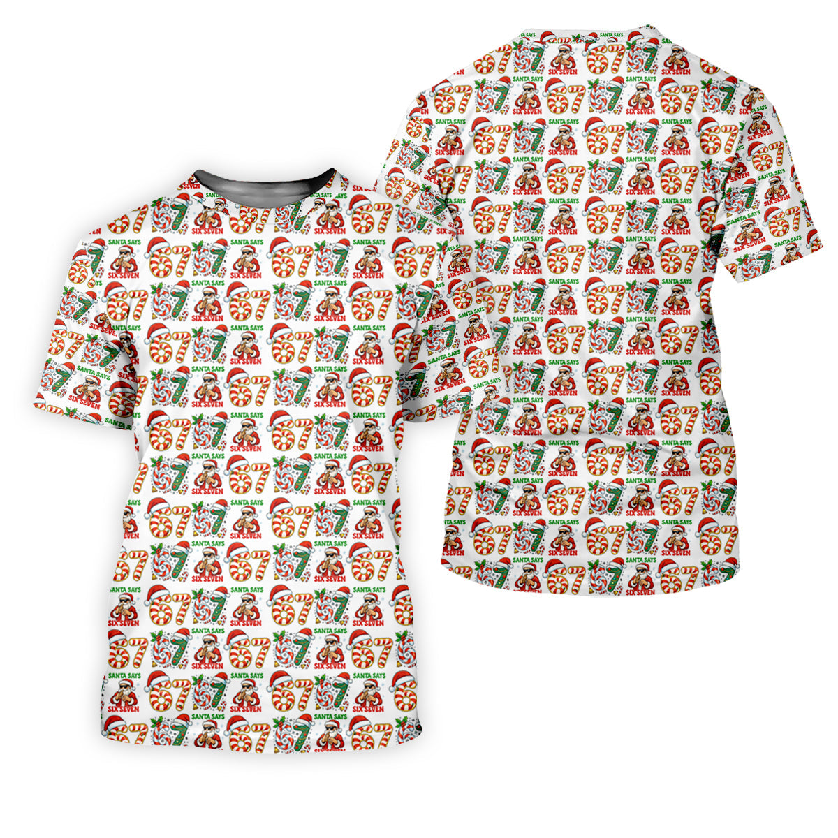 Santa Says Six Seven Funny Christmas Golf Tops For Women, Christmas Golf Shirt, Women Golf Apparel