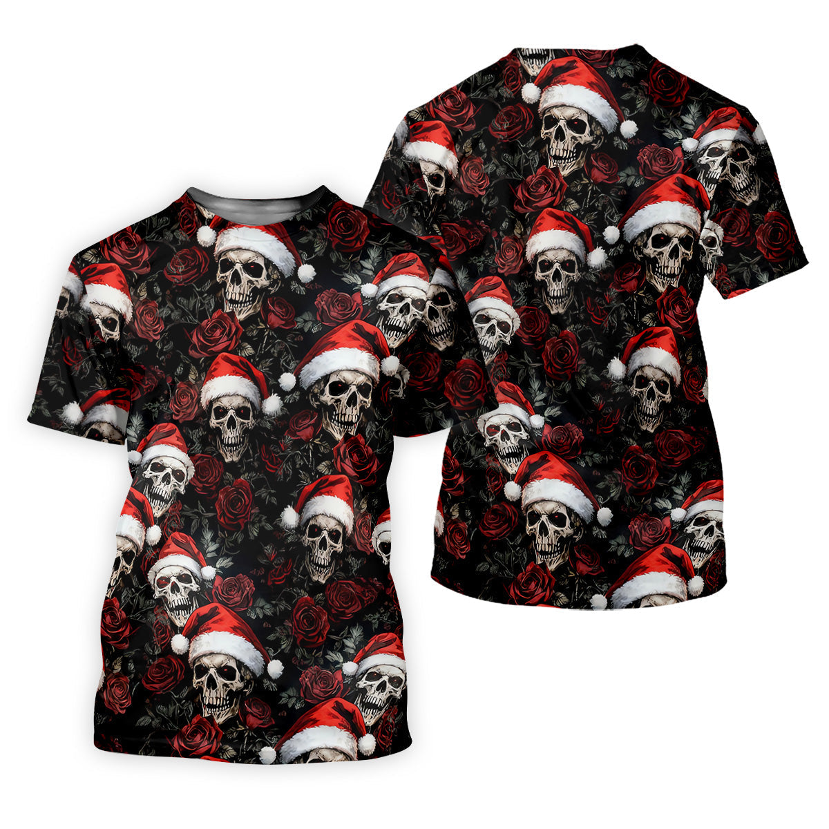 Vintage Skull And Roses Christmas Golf Shirt, Cool Golf Outfit, Ladies Golf Shirts, Women's Polo Shirt