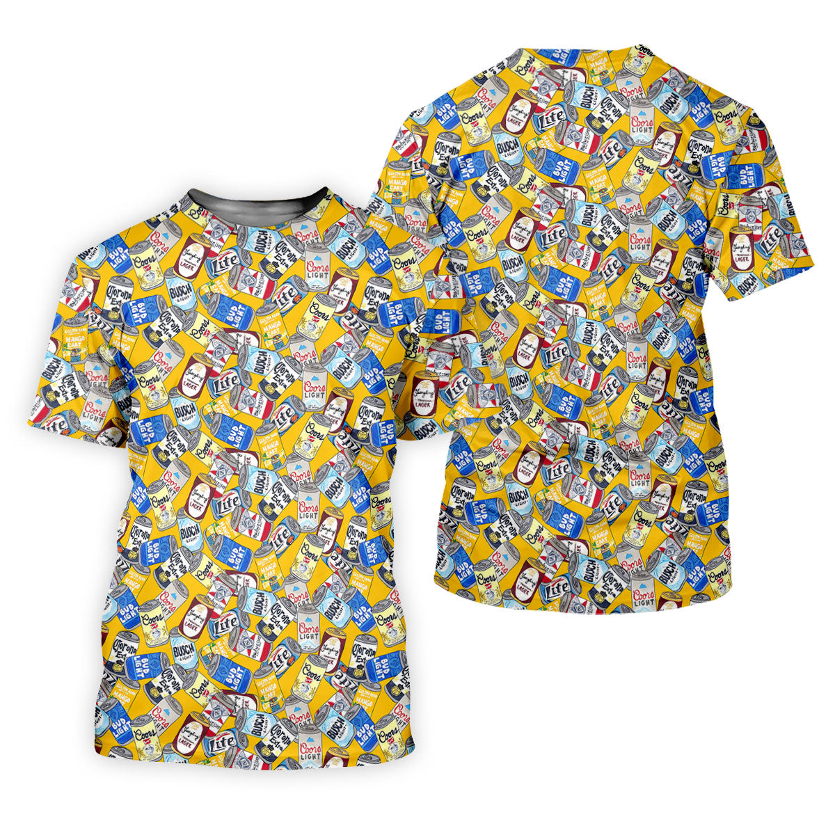 American Beer Cans Yellow Golf Shirt, Ladies Golf Shirts, Golf And Beer Golf Shirt For Women