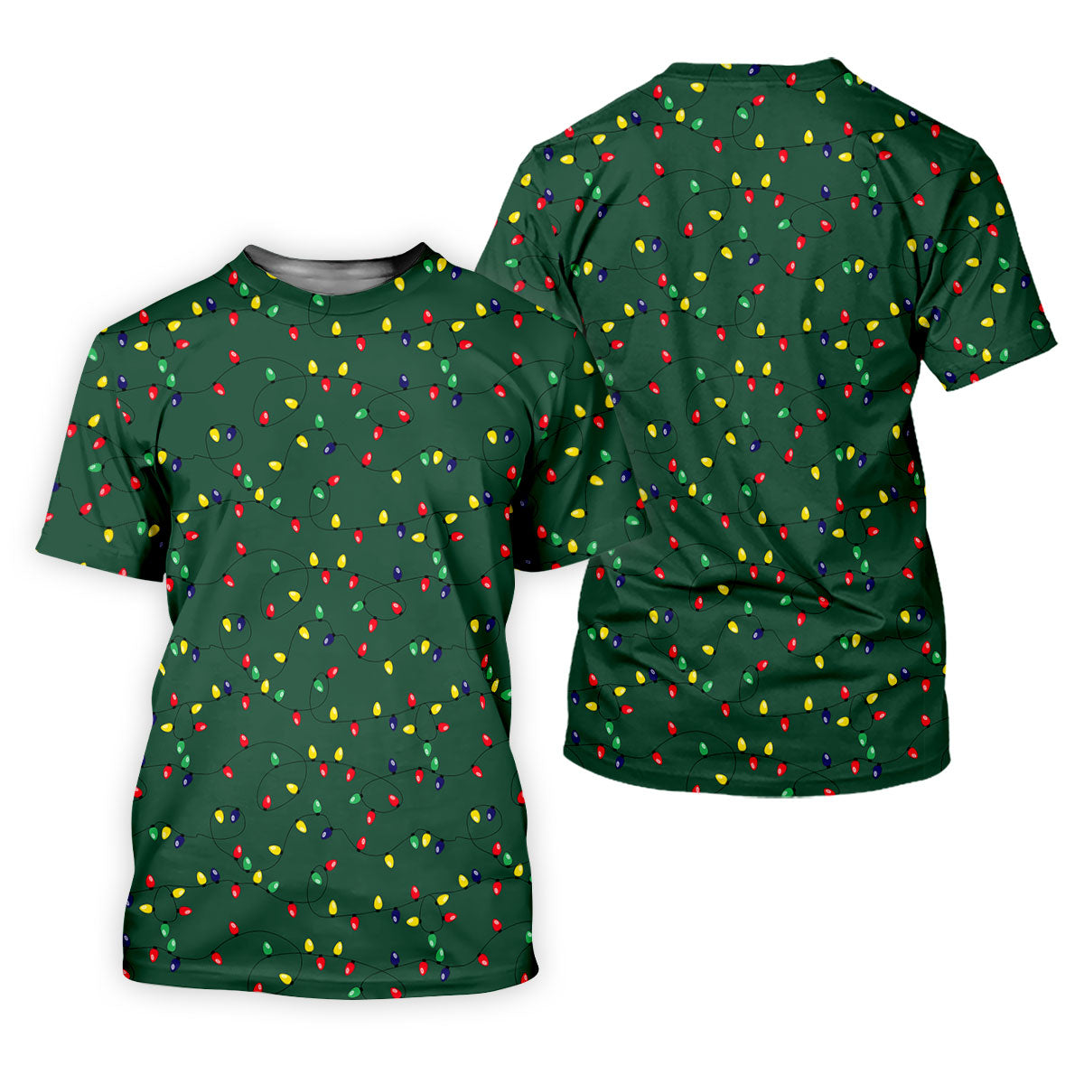 Christmas Colorful Lights Green Golf Shirt, Christmas Golf Shirt, Women's Golf Tops, Ladies Golf Shirts