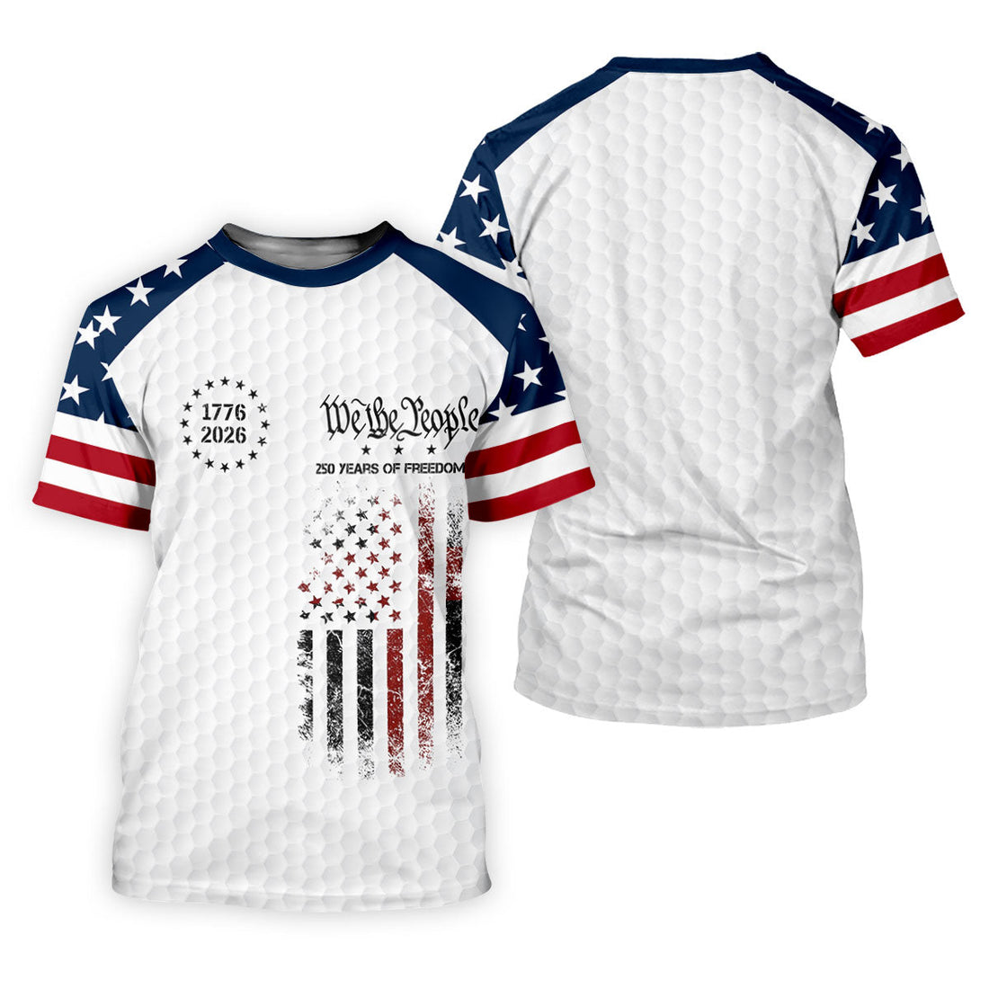 We The People 250 Years Of Freedom Distressed Flag Patriotic 4th Of July Golf Shirt For Women