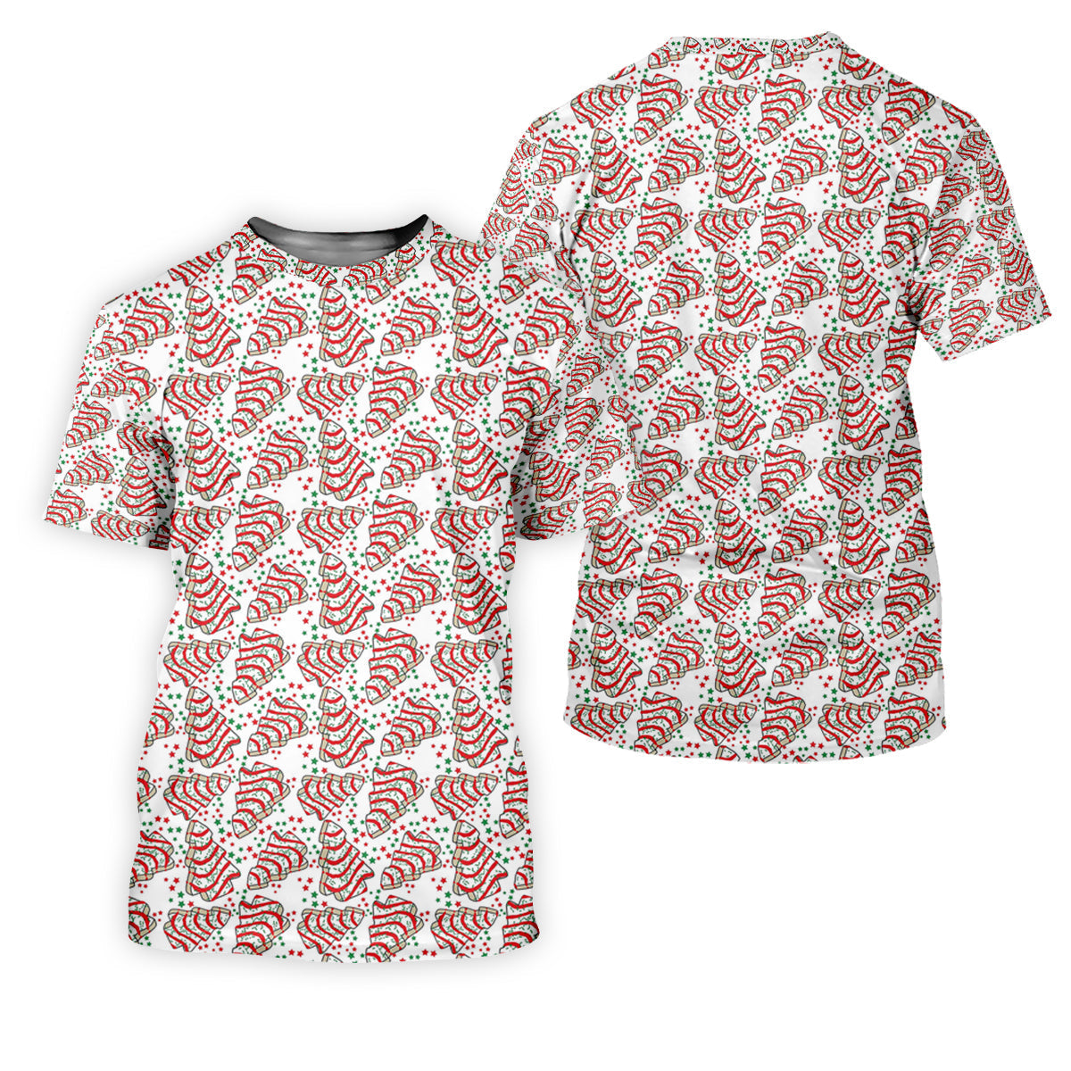 Christmas Tree Cakes White And Red Women's Golf Tops, Christmas Golf Shirt, Ladies Golf Shirts
