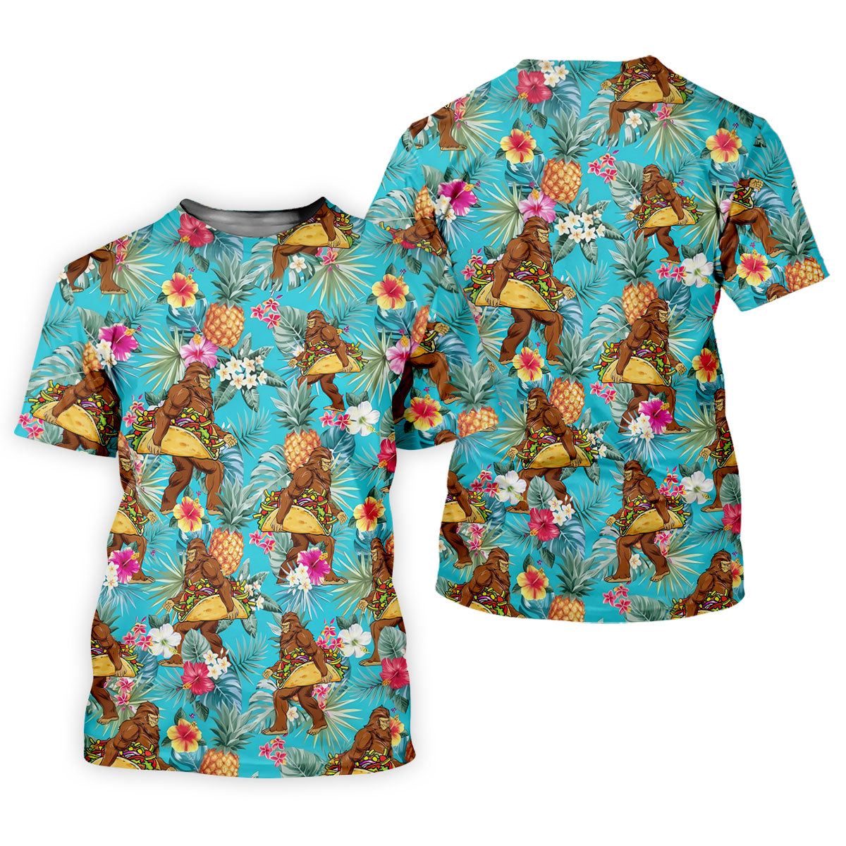 Bigfoot Taco Fiesta Time Hawaiian Golf Shirt, Cinco De Mayo Celebration Golf Shirt For Women
