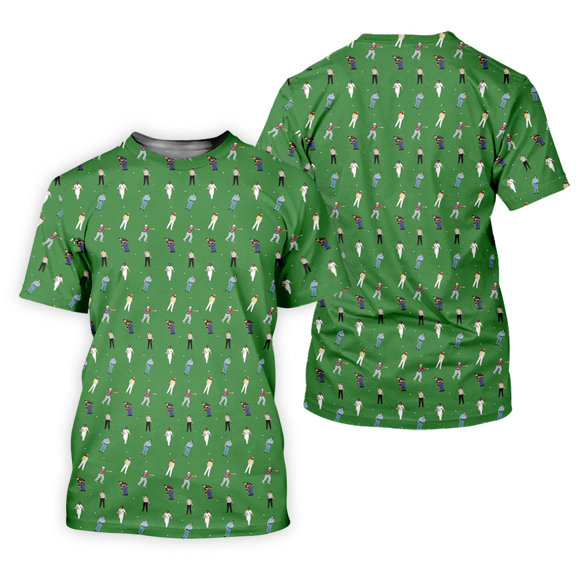 Sports Comedy Characters Golf Pose Green Golf Shirt, Ladies Golf Tops, Golf Shirt For Women