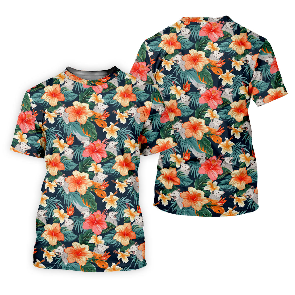 Large Hibiscus Flowers Tropical Vibe Ladies Golf Tops, Hawaiian Golf Shirts, Golf Shirt For Women