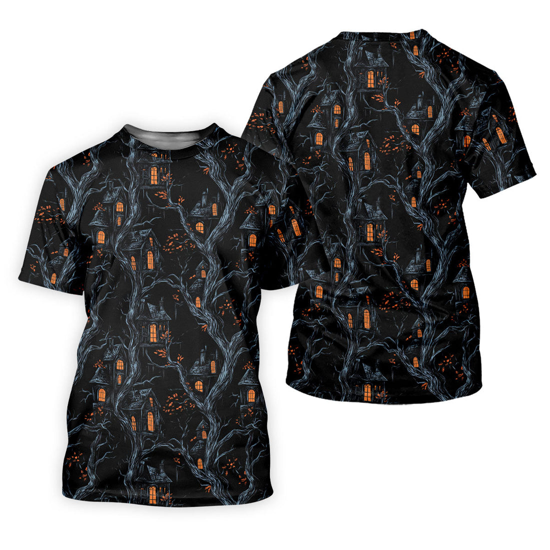 Haunted House Halloween Women Golf Top, Black Golf Polo ShirtLadies Golf Shirts, Golfing Apparel