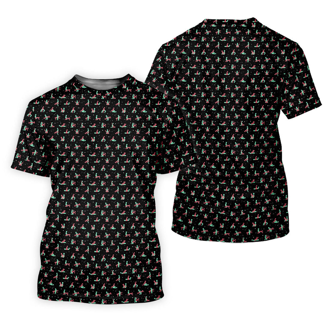 Naughty Couple Snow Pattern Christmas Golf Shirt, Fun Women's Golf Shirts, Golf Gift For Ladies, Ladies Golf Tops