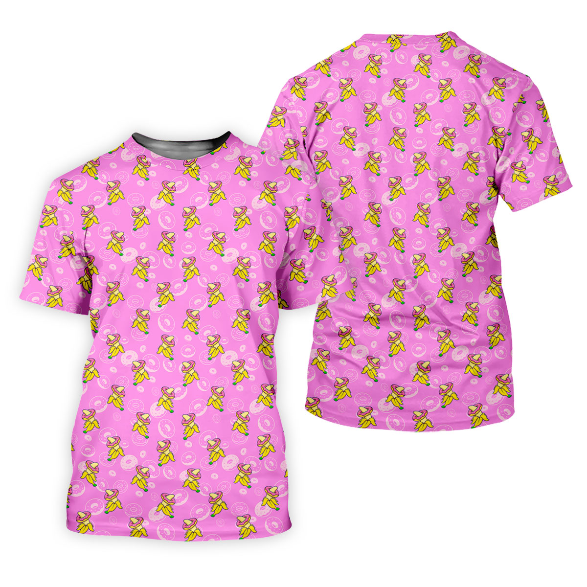 Banana And Donut Dirty Naughty Fun Women's Golf Shirts, Valentines Golf Gift, Hot Pink Color Ladies Golf Polos