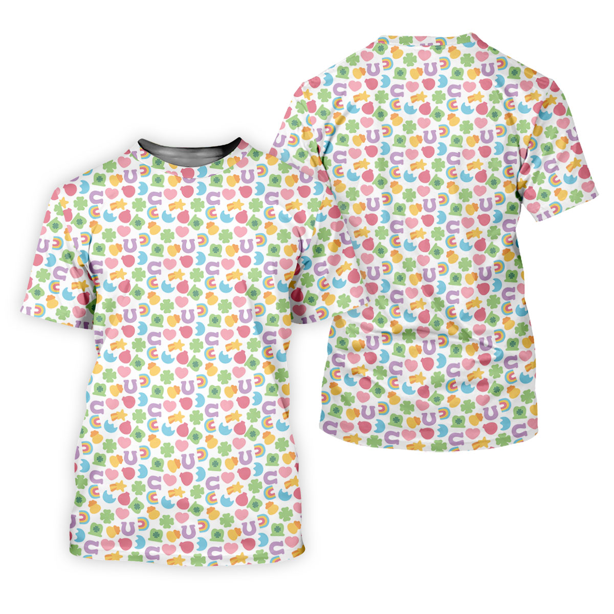 St Patrick's Day Lucky Charms White Golf Shirt, Cute Golf Outfit, Women's Golf Tops, Ladies Golf Polos