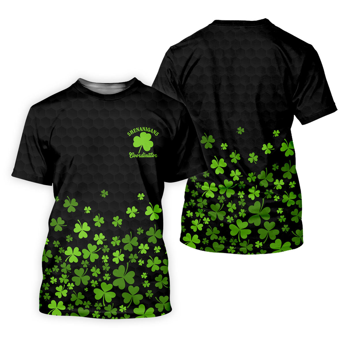 Shenanigans Coordinator Golf Ball Pattern St Patrick Day Black Golf Shirt, Women's Golf Tops, Ladies Golf Polos