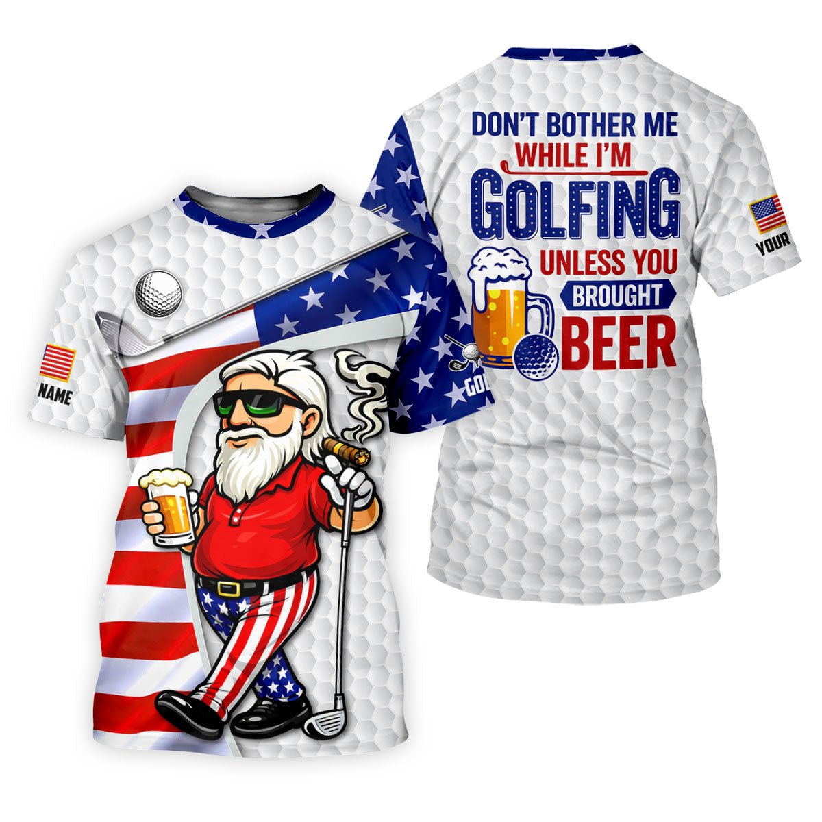 Don't Bother Me While I'm Golfing Golf And Beer 4th Of July Golf Shirt, 250 Years Golf Shirts For Men