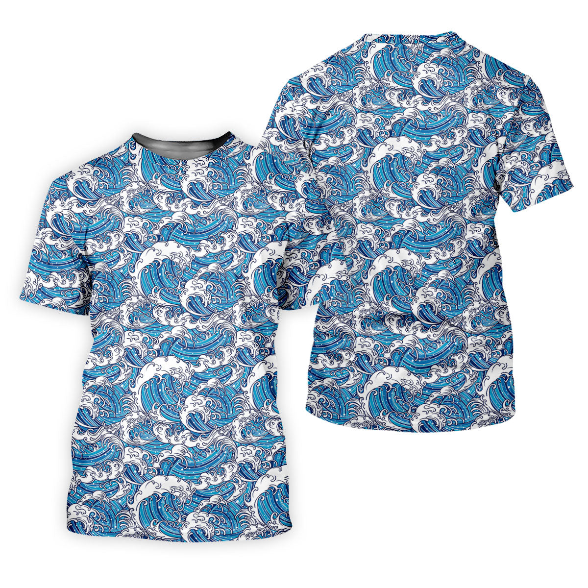 Japanese Wave Art Hawaiian Golf Shirt, Summer Ocean Women's Golf Tops, Ladies Golf Shirts