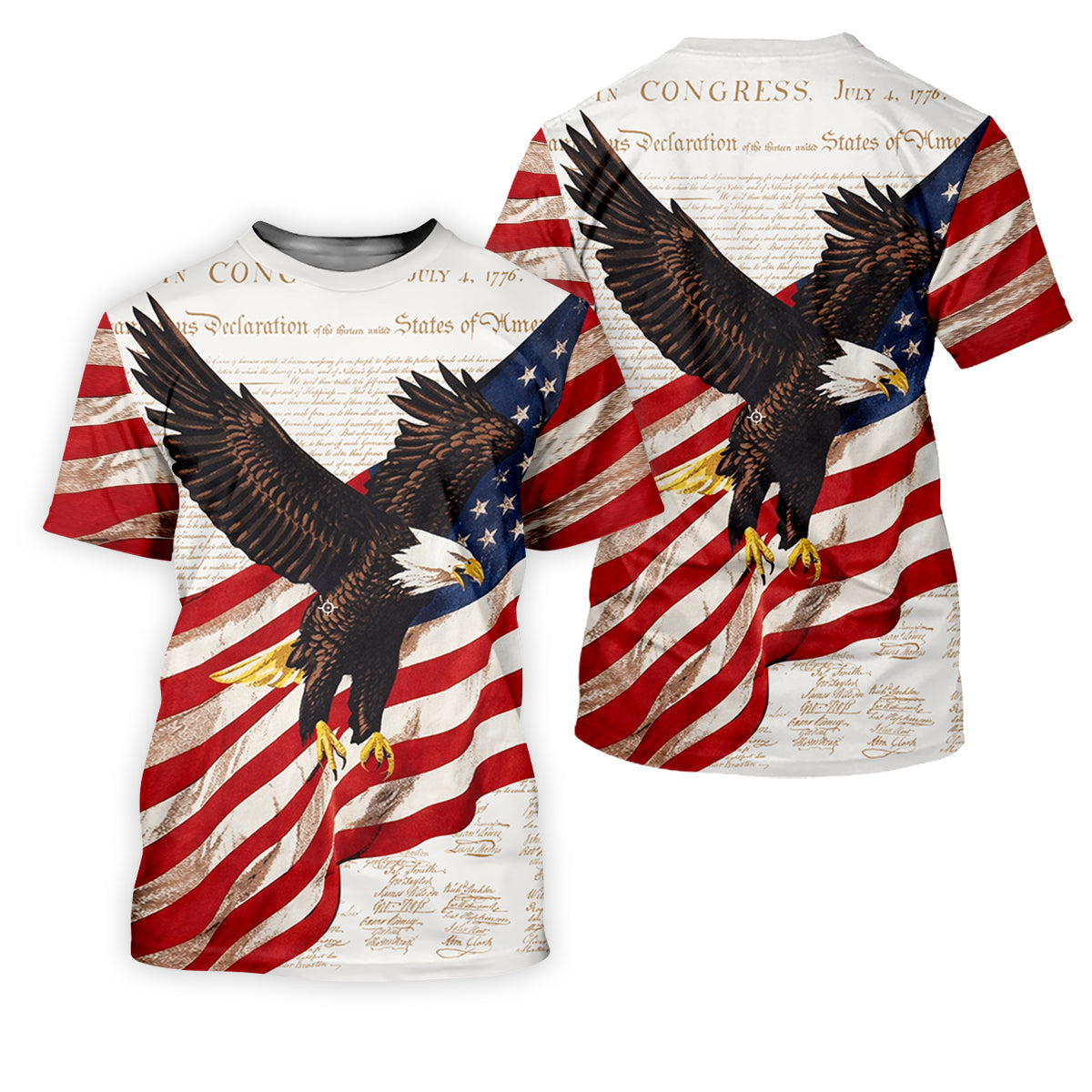 American Flag And Eagle Patriotic Pride Women's Golf Tops, 250th Anniversary Patriotic Ladies Golf Shirts
