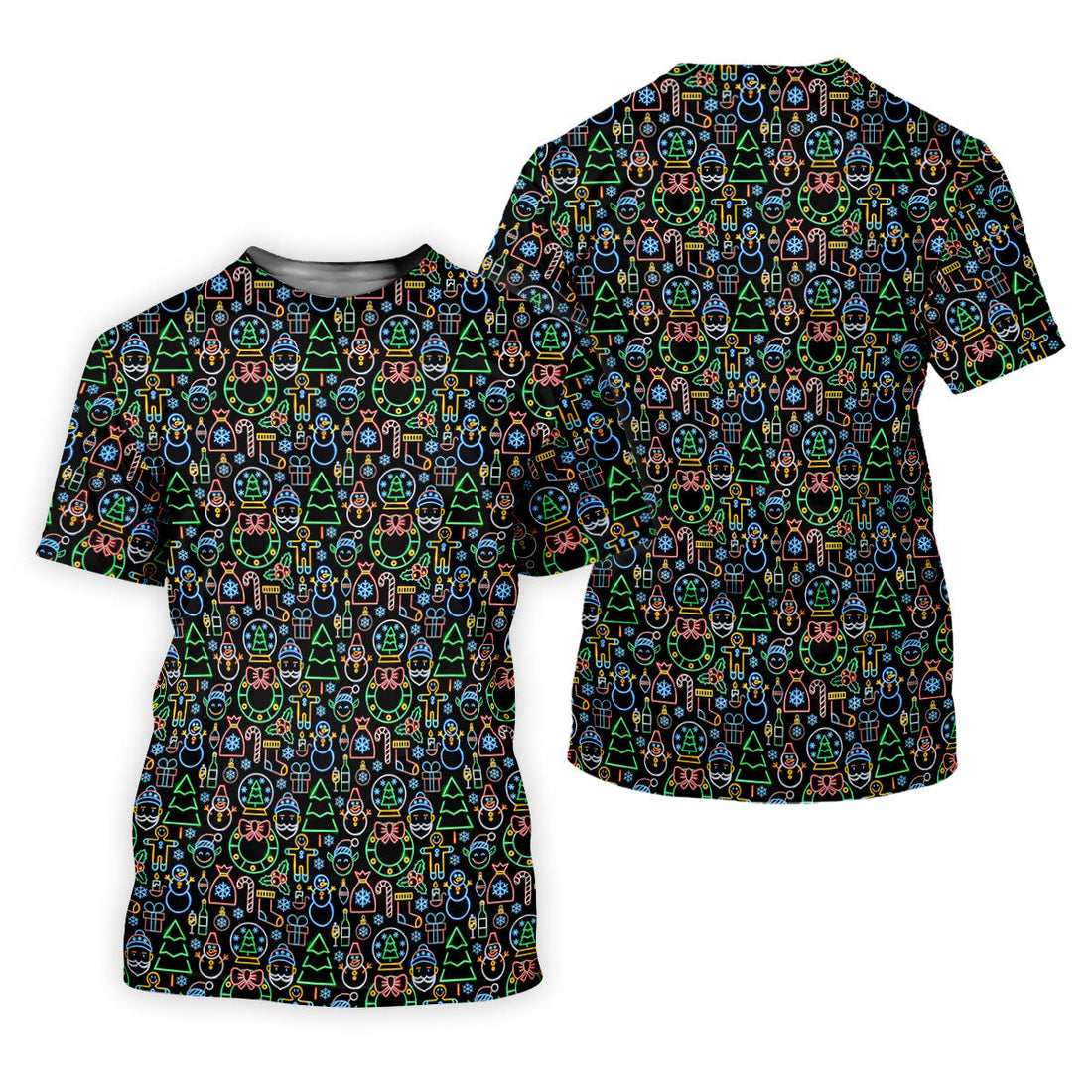 Neon Christmas Retro Style Women's Golf Tops, Christmas Golf Shirt, Ladies Golf Polos, Golf Gift For Ladies