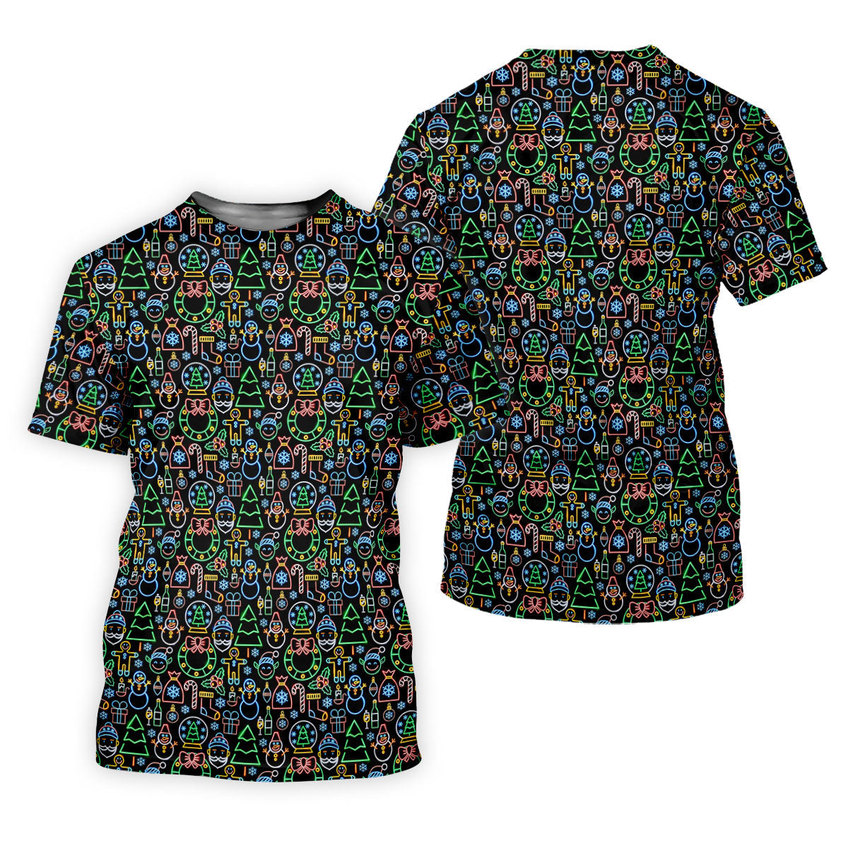 Neon Christmas Retro Style Women's Golf Tops, Christmas Golf Shirt, Ladies Golf Polos, Golf Gift For Ladies