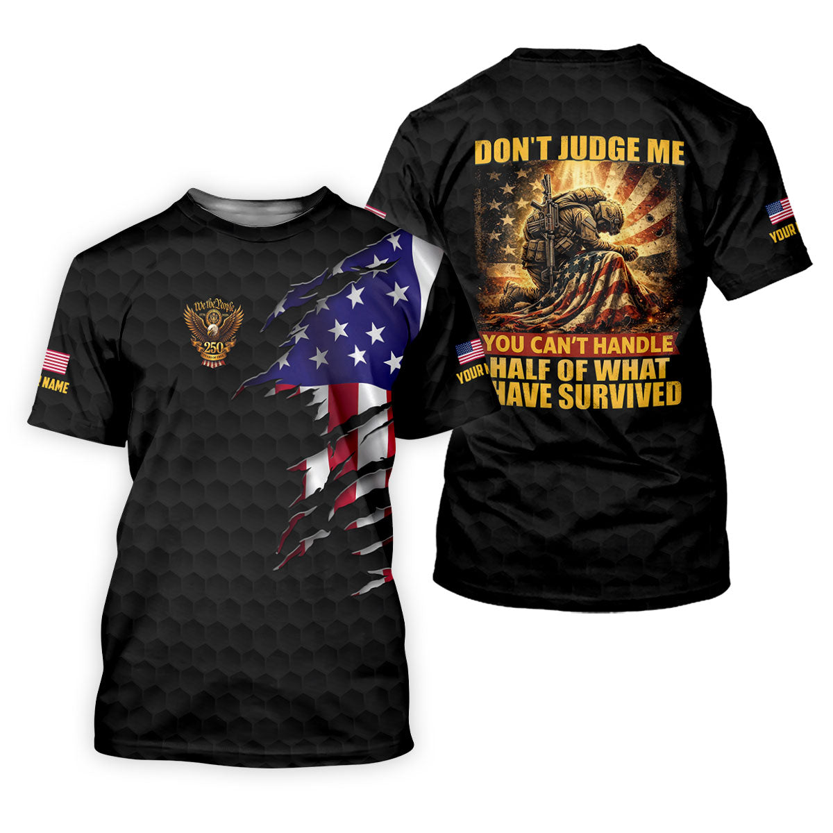 Don't Judge Me Veteran Memorial Patriotic 4th Of July Golf Shirt, 250th Anniversary Golf Shirts For Men
