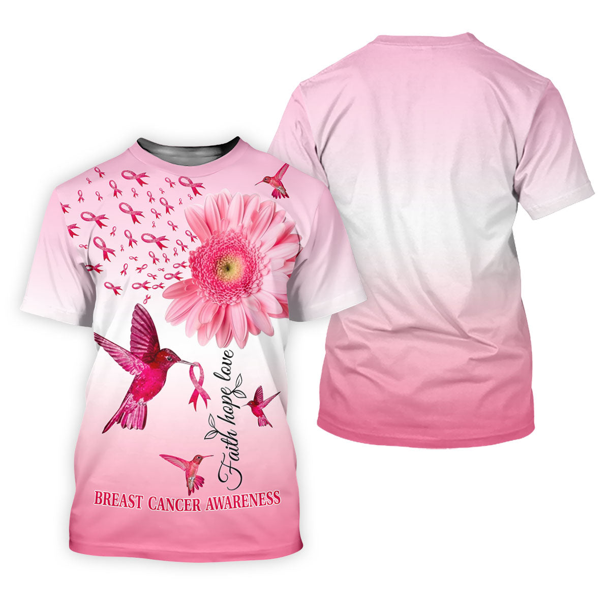 Faith Hope Love Breast Cancer Women's Golf Shirt, Breast Cancer Awareness Shirt, Pink Golf Shirt, Ladies Golf Shirt