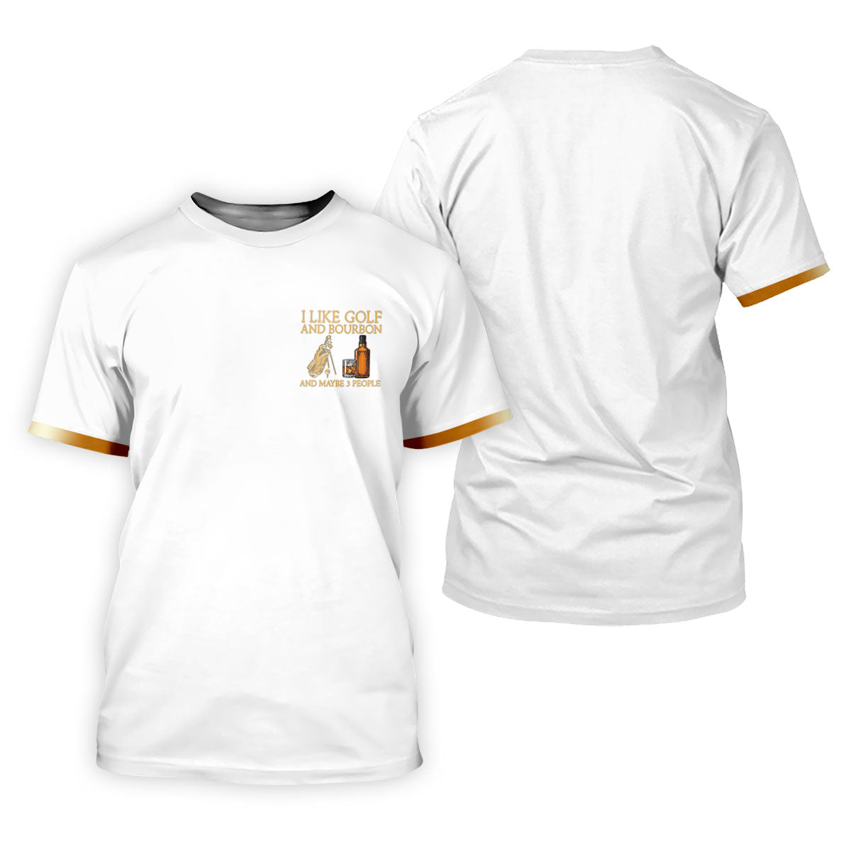 I Like Golf And Bourbon White Golf Shirt, Fun Women's Golf Shirts, Golf And Whiskey Ladies Golf Shirts