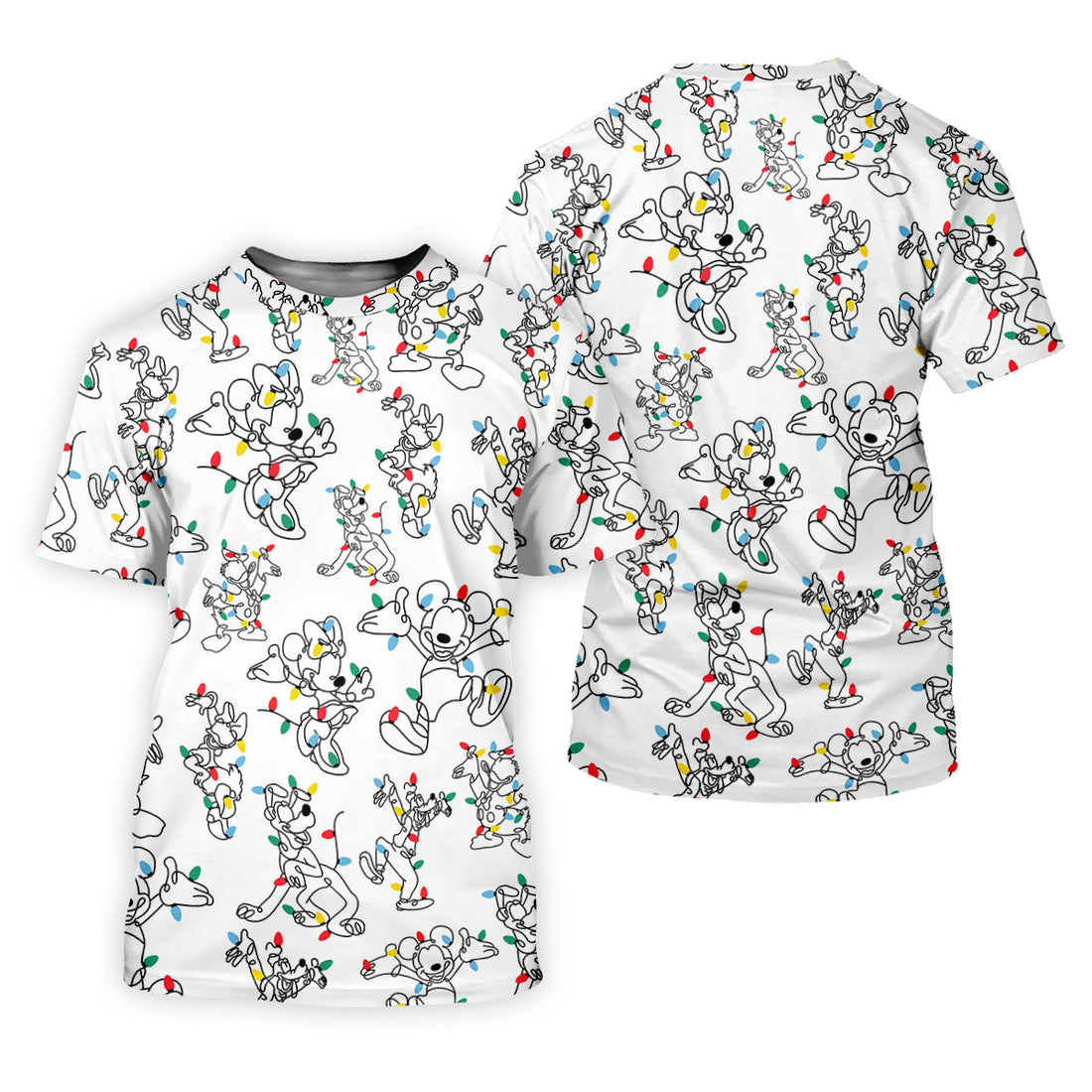 Happy Cartoon Characters Xmas Golf Shirt, Women's Golf Shirts, Golf Gifts For Women, Christmas Golf Shirt