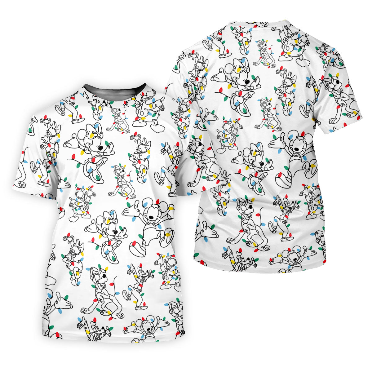 Happy Cartoon Characters Xmas Golf Shirt, Women's Golf Shirts, Golf Gifts For Women, Christmas Golf Shirt