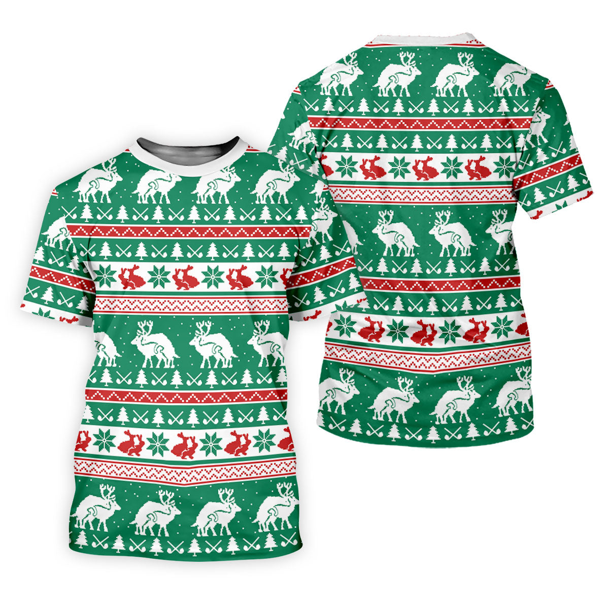 Christmas Festive Reindeer Snowflakes Christmas Golf Shirt, Ladies Golf Shirts, Golf Gifts For Women