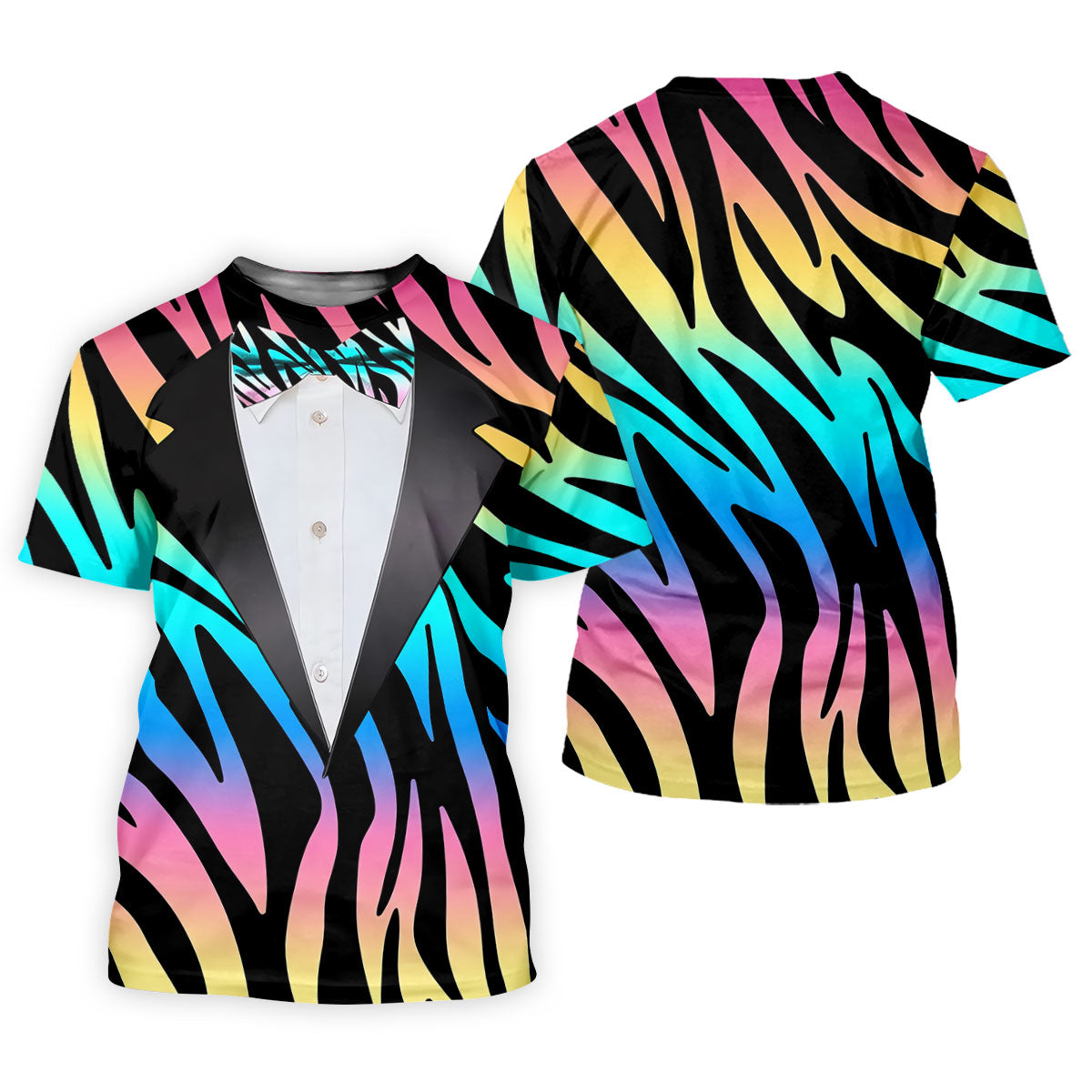 Colorful Zebra Funny Costume Hawaiian Golf Shirt, Ladies Golf Tops, Golf Shirt For Women