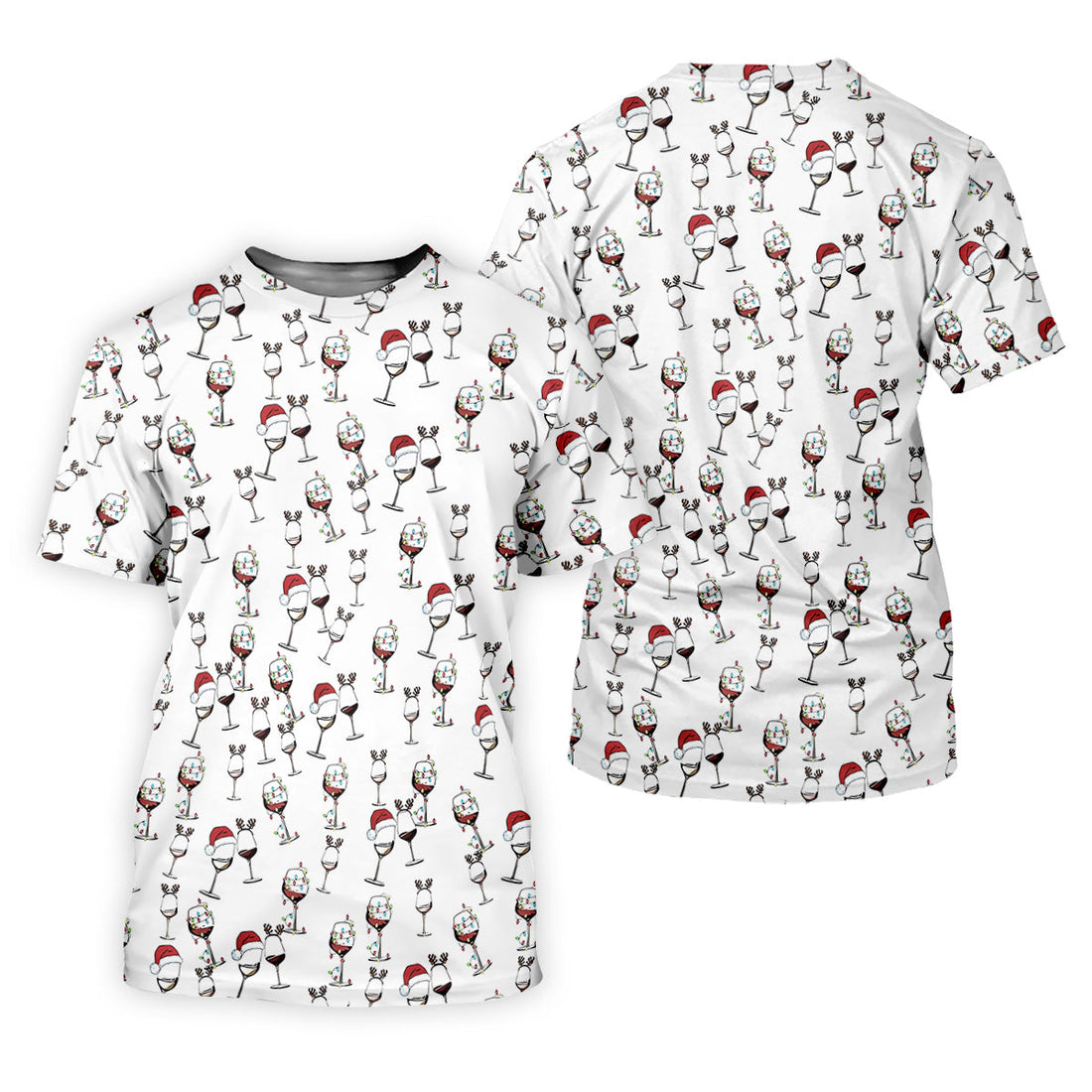 Wine Glass Christmas Lighting Women's Golf Tops, Christmas Golf Shirt, Ladies Golf Polos