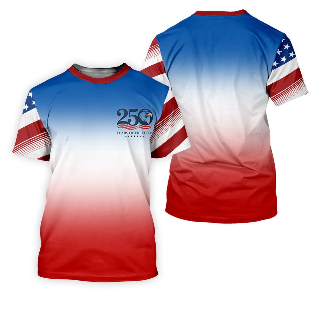 250 Years Of Freedom Eagle America Flag Women's Golf Tops, 250th Anniversary Ladies Golf Shirts
