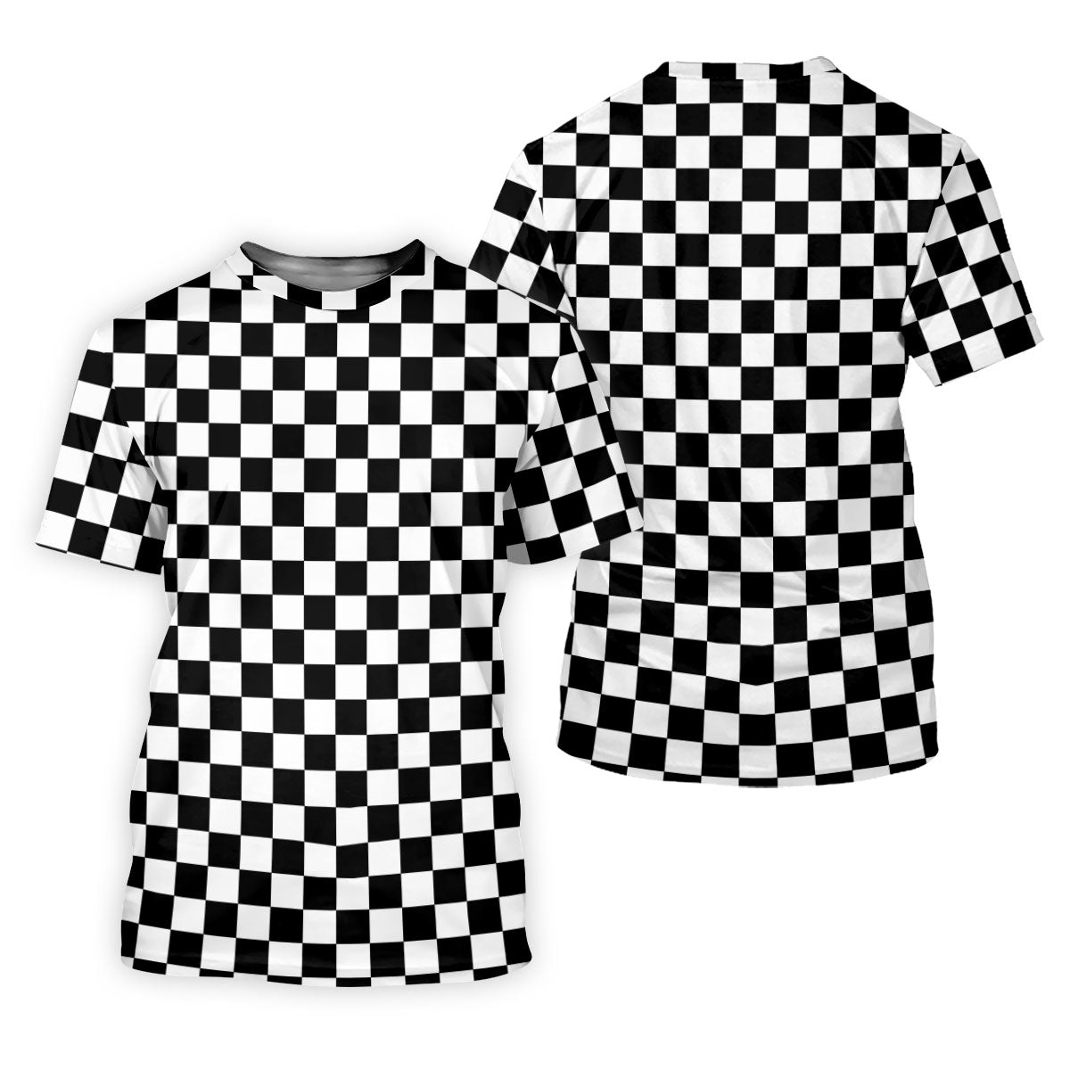 Black White Checkerboard Racing Pattern Golf Shirt, Ladies Golf Shirts, Golf Polo For Women, Performance Golf Shirt